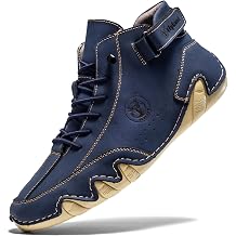 FLYLAND Mens Casual Leather Fashion Sneakers Ankle Chukka Boots Slip On Lightweight Loafers Walking Driving Shoes