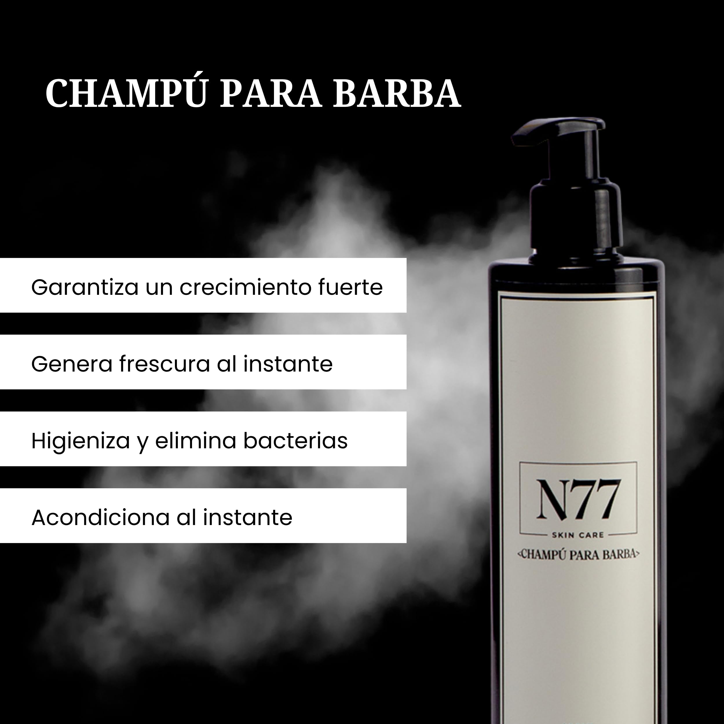 N77 - Kit Barba Hombre de Bálsamo + Champú | Productos Naturales para Mantener tu Barba Saludable, Suave y Cuidada
