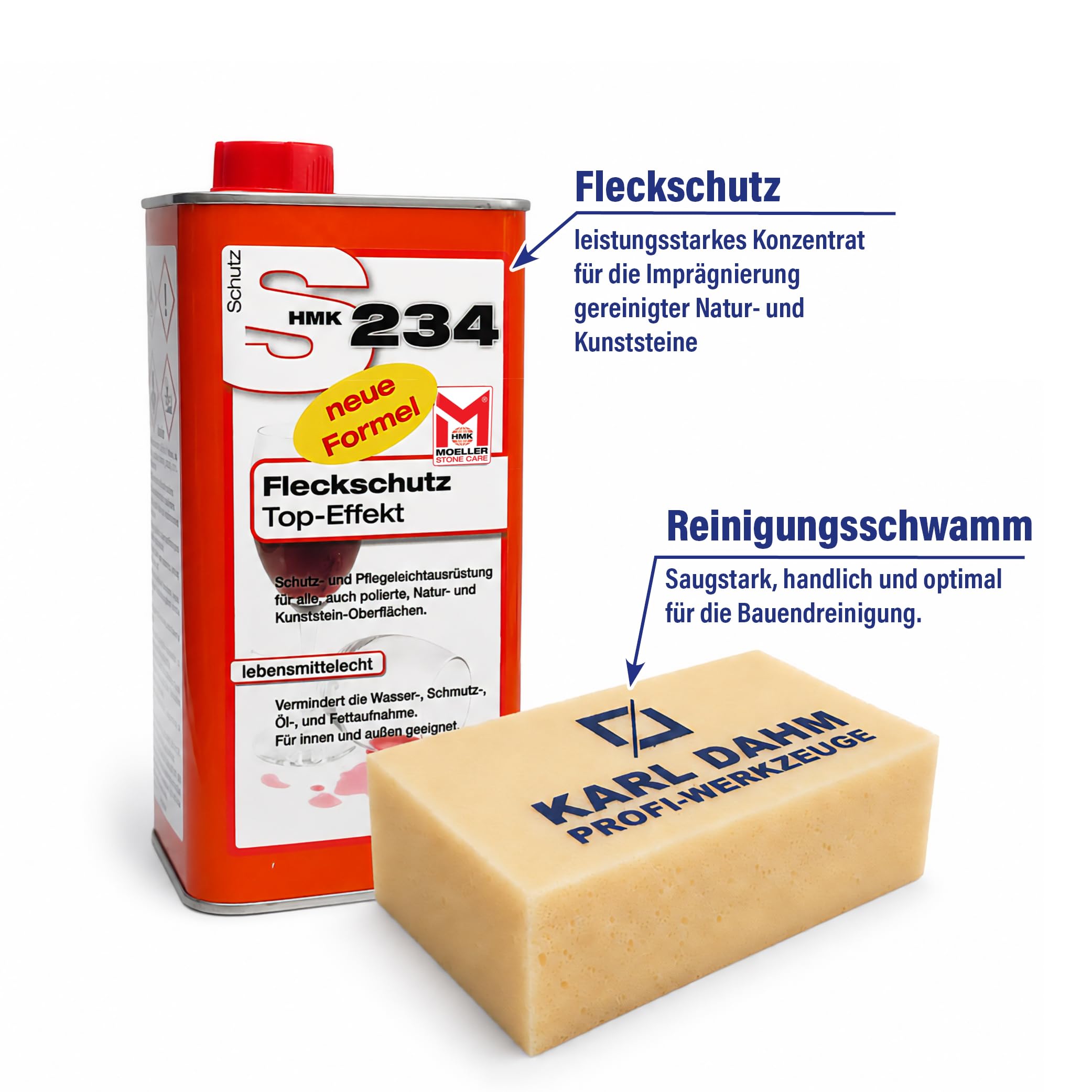Karl Dahm Moeller Stone Care HMK S234 Fleckschutz Top-Effekt 1 l