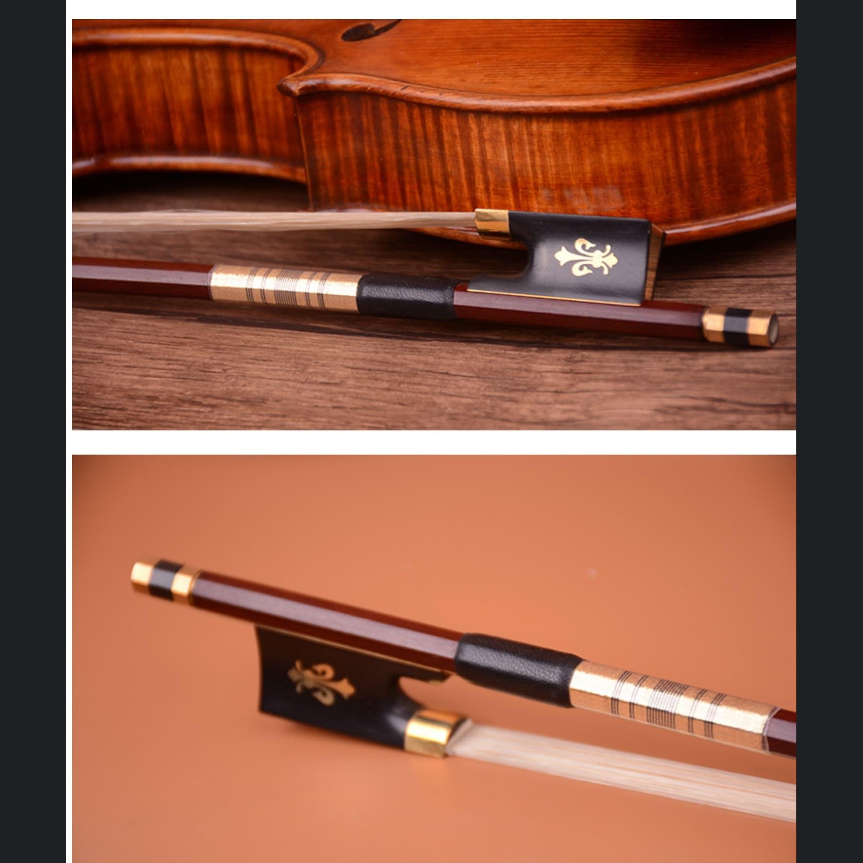 Arco Violino Arco da violino misura 4/4 arco rotondo arco da violino per principianti arco ottagonale coda di cavallo mongola adulto(1/2 round bow)