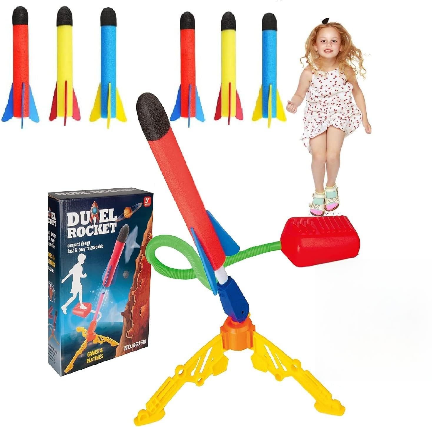 Toy Rocket Launcher for Kids, 3 Colorful 6 Foam Launcher, Fun Outdoor Indoor Toy for Boys Girls, Gift Toys for Boys & Girls Age 3+ Years Old