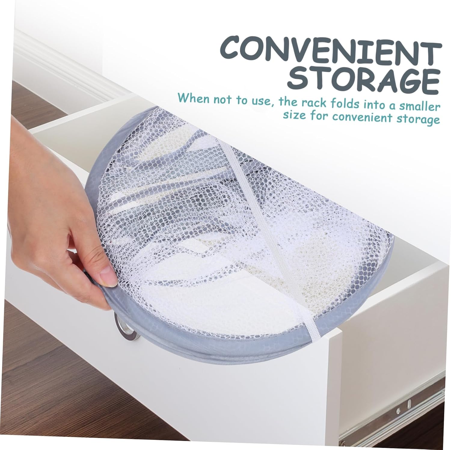 PRETYZOOM Foldable Breathable Mesh Clothes Drying Rack 29.92X24.01In Portable Flat Sweater Dryer Hanging Net for Indoor Laundry Organization
