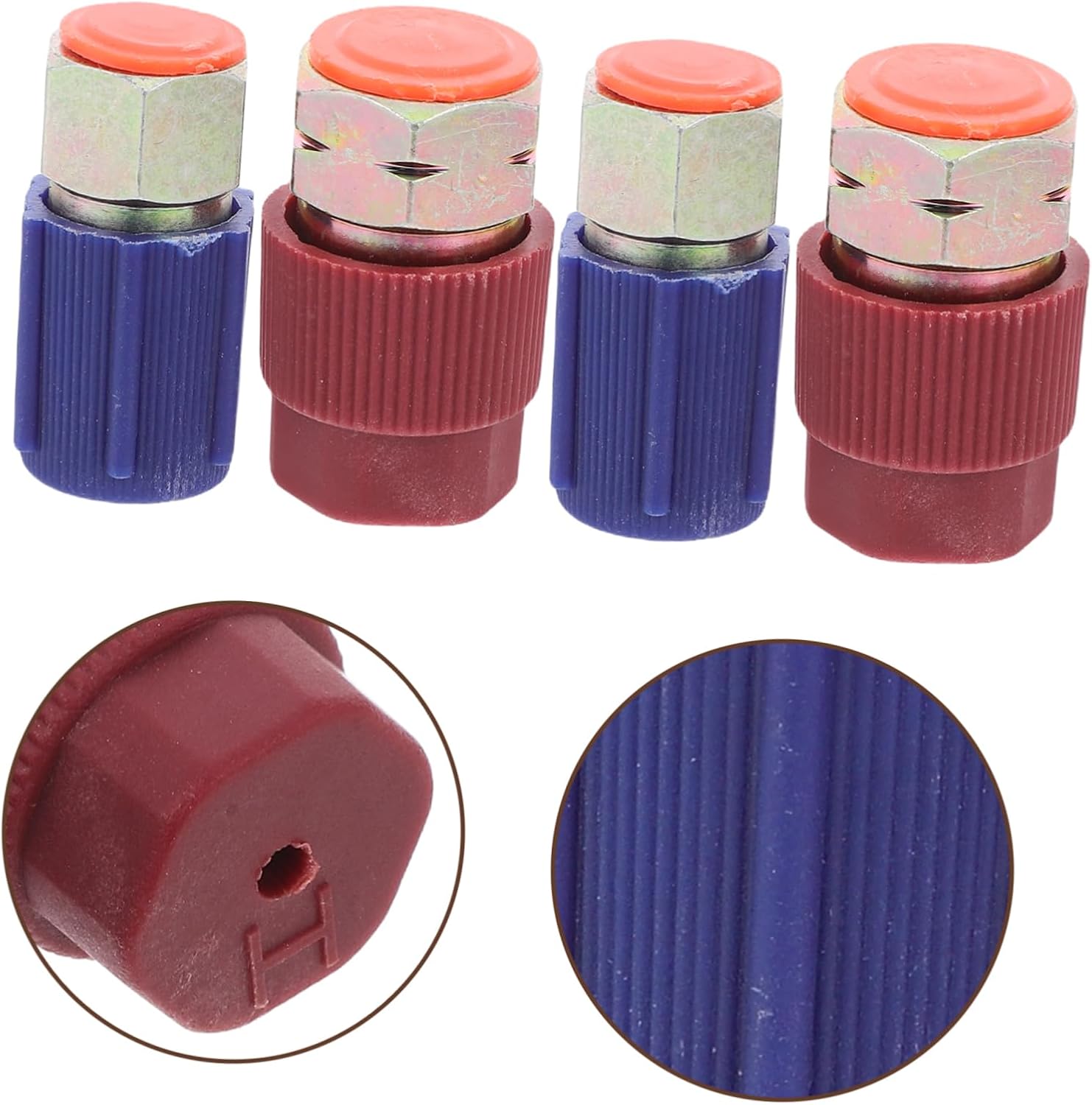 Zerodeko 4 Set Quick Disconnect Adapter Kit Car Charging Port Includes Removable Gas Valves and Protective Caps Easy Installation Fittings Random Color