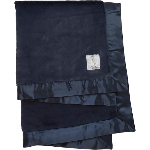 Little Giraffe Baby Blanket - Luxe Soft Blanket with Satin Trim - Baby Stroller Blanket - Newborn Baby Essentials & Baby Gifts - 29"x35" - Midnight