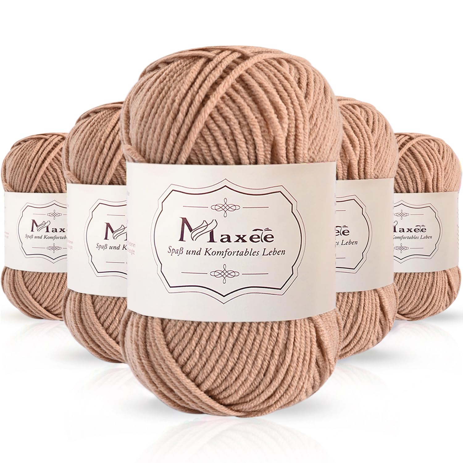 Maxee 250g(50gx5) Handstrickgarn Multicolor, Acryl Garn zum Stricken, Weicher Wolle zum Häkeln und Kunsthandwerk, Hand Knitting Garn zum Häkeln, Schals für Strickanfänger, Erfahrene Stricker