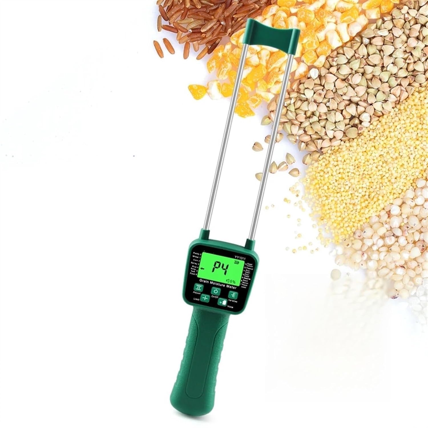 Moisture Meter Digital 14 Kinds Grain Moisture Meter Cereal Hygrometer Voice Alarm Smart Metal Sensor Humidity Tester for Corn Rice Wheat Bean