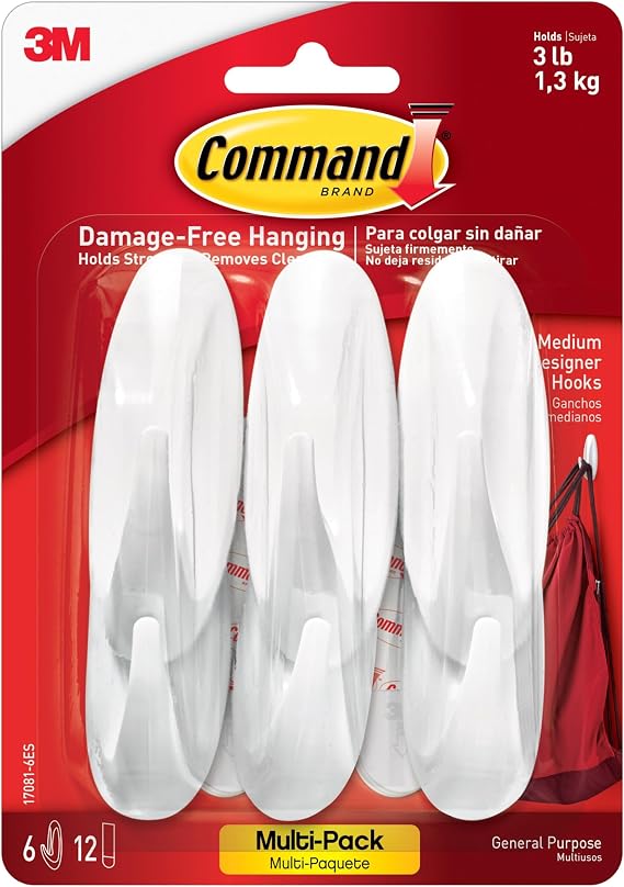 How to Build an Entryway Drop Zone Under $50: A Mom's Guide 3 Command Medium Designer Hooks Multi Pack
