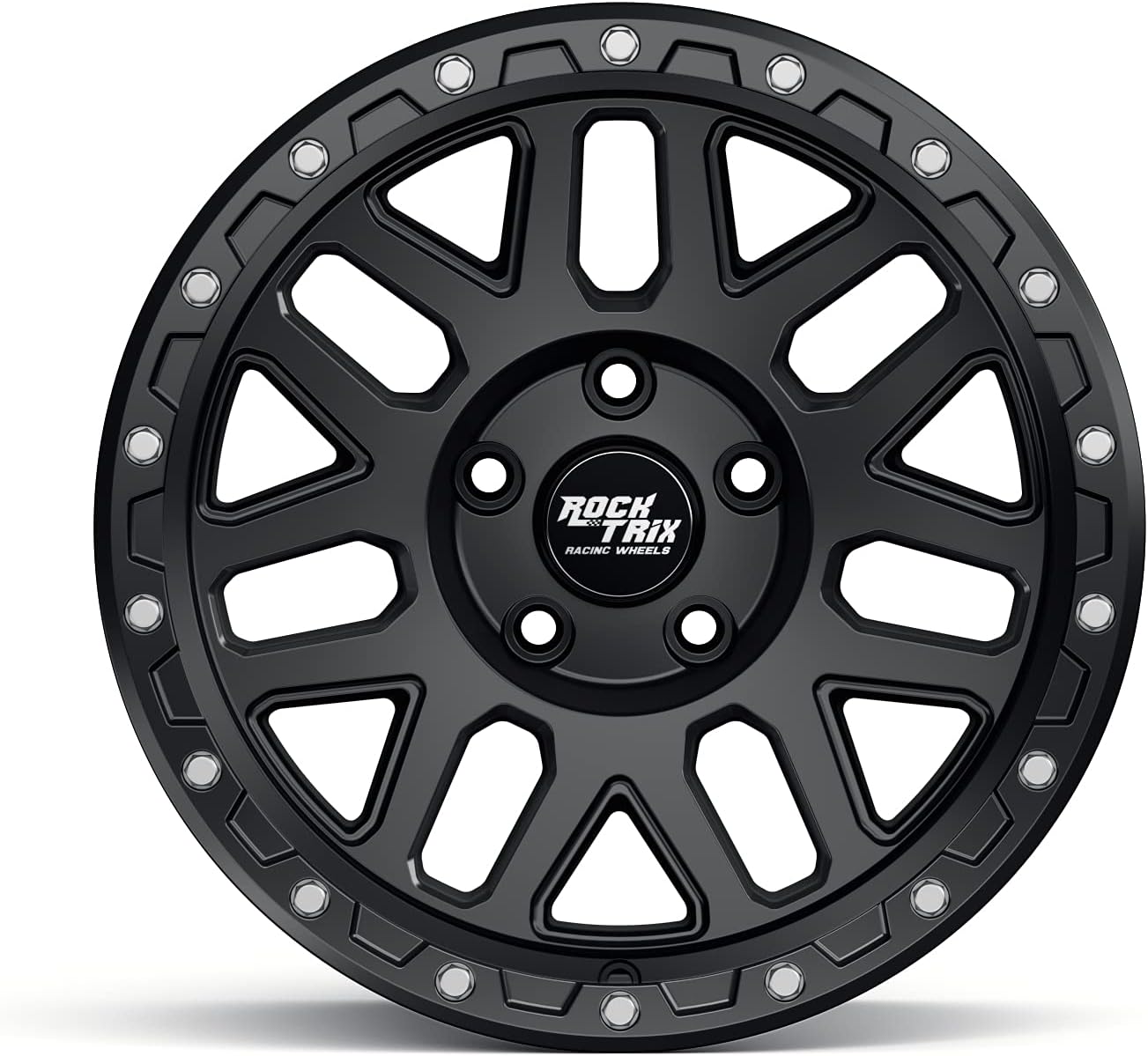 RockTrix RT110 18x9 Off-Road Wheels compatible with Toyota Tundra 2007-2021, Matte Black 5x150 Rims +12mm Offset for 33-35 Inch Tire Clearance, Fits Sequoia, Land Cruiser, And Fits Lexus LX570