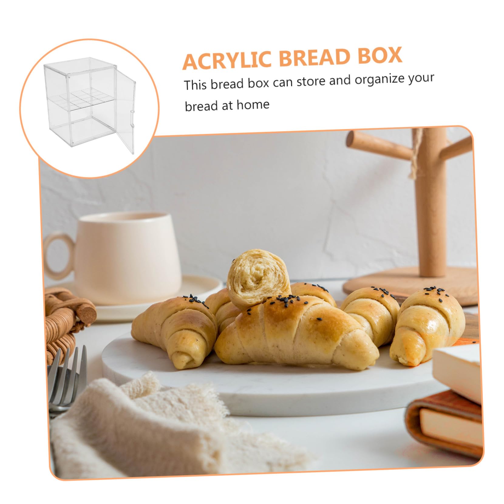 Cabilock Contenedor De Cocina Para Almacenar Pan Contenedor De Doble Capa Transparente Caja Para Alimentos De Cocina