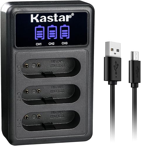 Miniatura 8 de Kastar - Lote de 4 baterías EN-EL23 y cargador USB triple compatible con Nikon EN-EL23 ENEL23, Nikon MH-67 MH-67P, Nikon Coolpix B700, Coolpix P600,