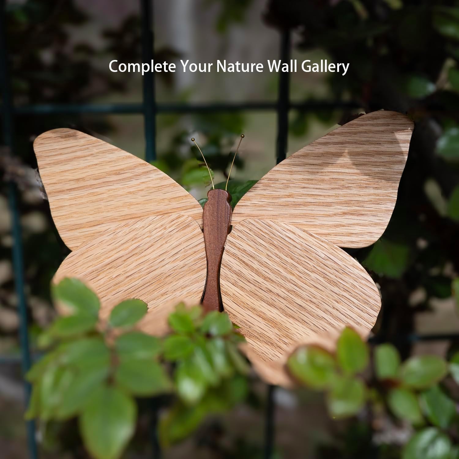 Telinego 2 Pack Handmade Wooden Butterfly Wall Art Hanging Decor Butterflies Wall Art Hanging Sculpture for Bedroom Bathroom Living Room Butterfly Home Decoration for Kids Baby Nursery Room Decor (Brown+Beige)