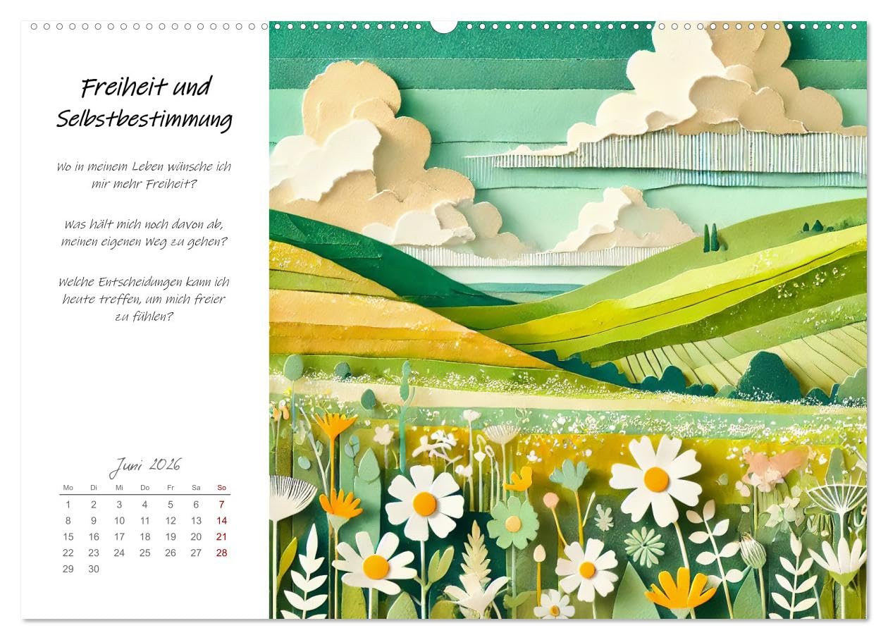 Dein Jahr der Stärke - Reflexionskalender für mehr Selbstbewusstsein (hochwertiger Premium Wandkalender 2026 DIN A2 quer), Kunstdruck in Hochglanz: In ... Natur-Collagen. (CALVENDO Gesundheit)
