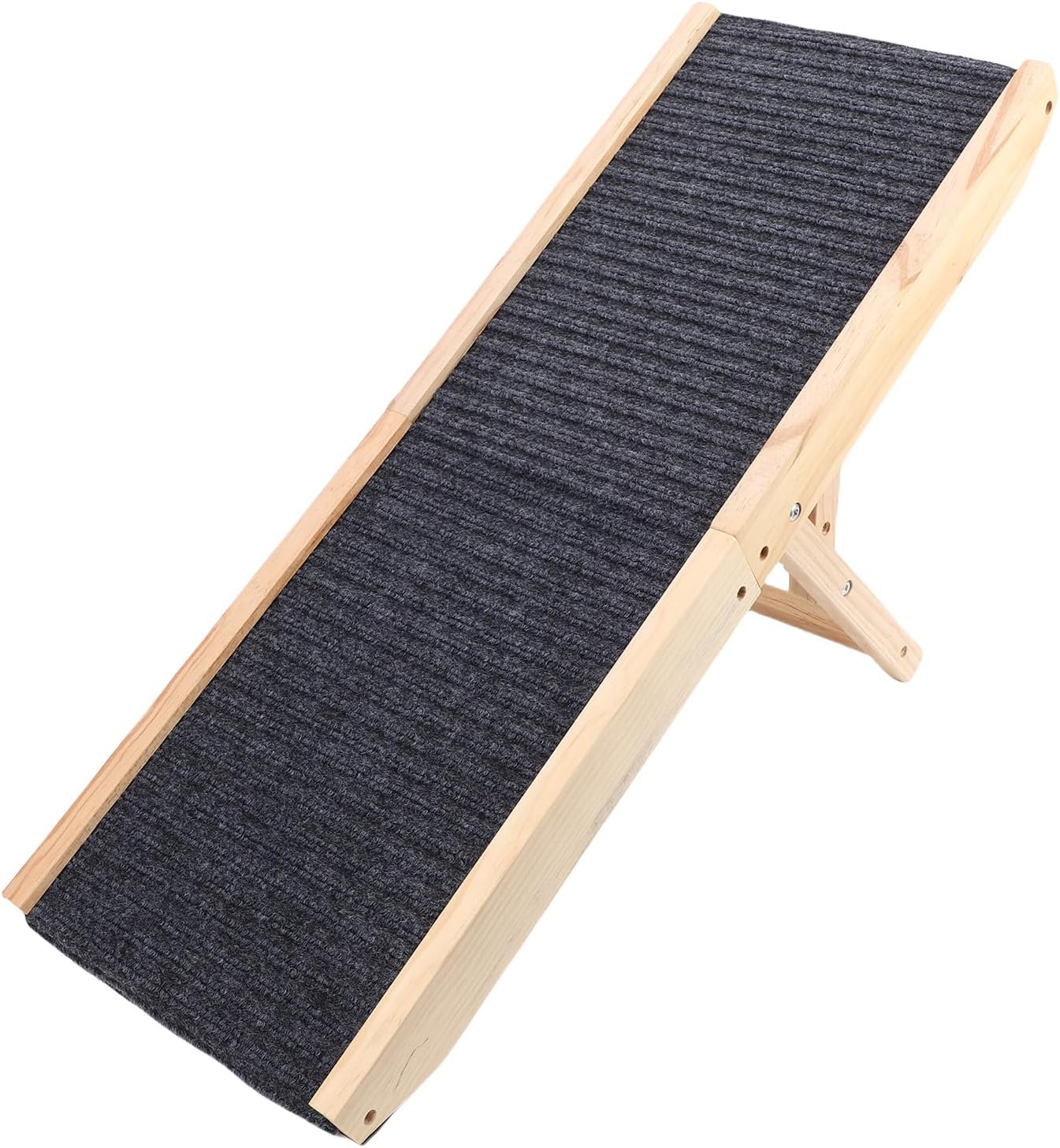 Generic Dog Ramp for High Bed, Couch, Foldable Wooden Dog Ramp and Pet Stairs with Non Slip Pad, Stable Pet Ramps for Dogs Cats Indoor Outdoor Use