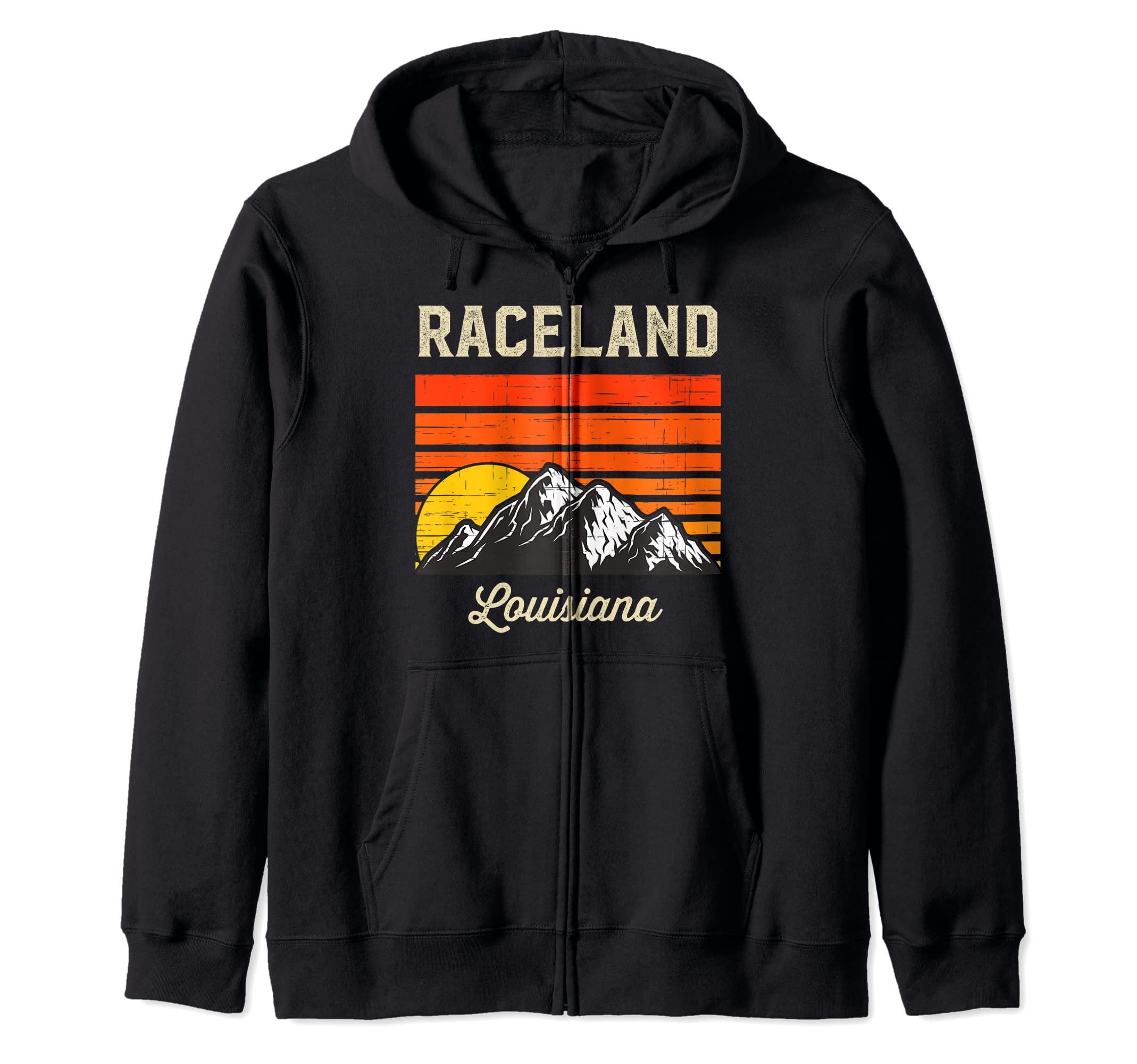 Raceland Louisiana Retro City State USA Souvenir Zip Hoodie