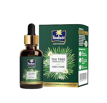 Parachute Advansed Tea Tree Essential Oil | 100% Pure| for Dandruff Control & Glowing Skin | Moisturises dry hair, Controls Dandruff, for Healthy & Clear looking Skin | 14ml - image, photos