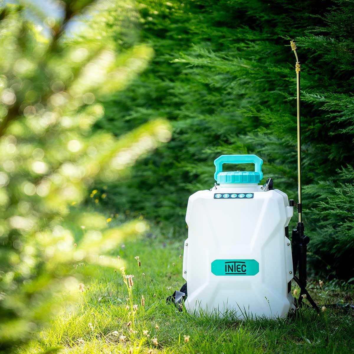 INTEC - Pulvérisateur Electrique à Batterie 20V Lithium 4.0Ah Pulvérisateur Jardin 12L 2 Lances Fibre et INOX + 4 Buses