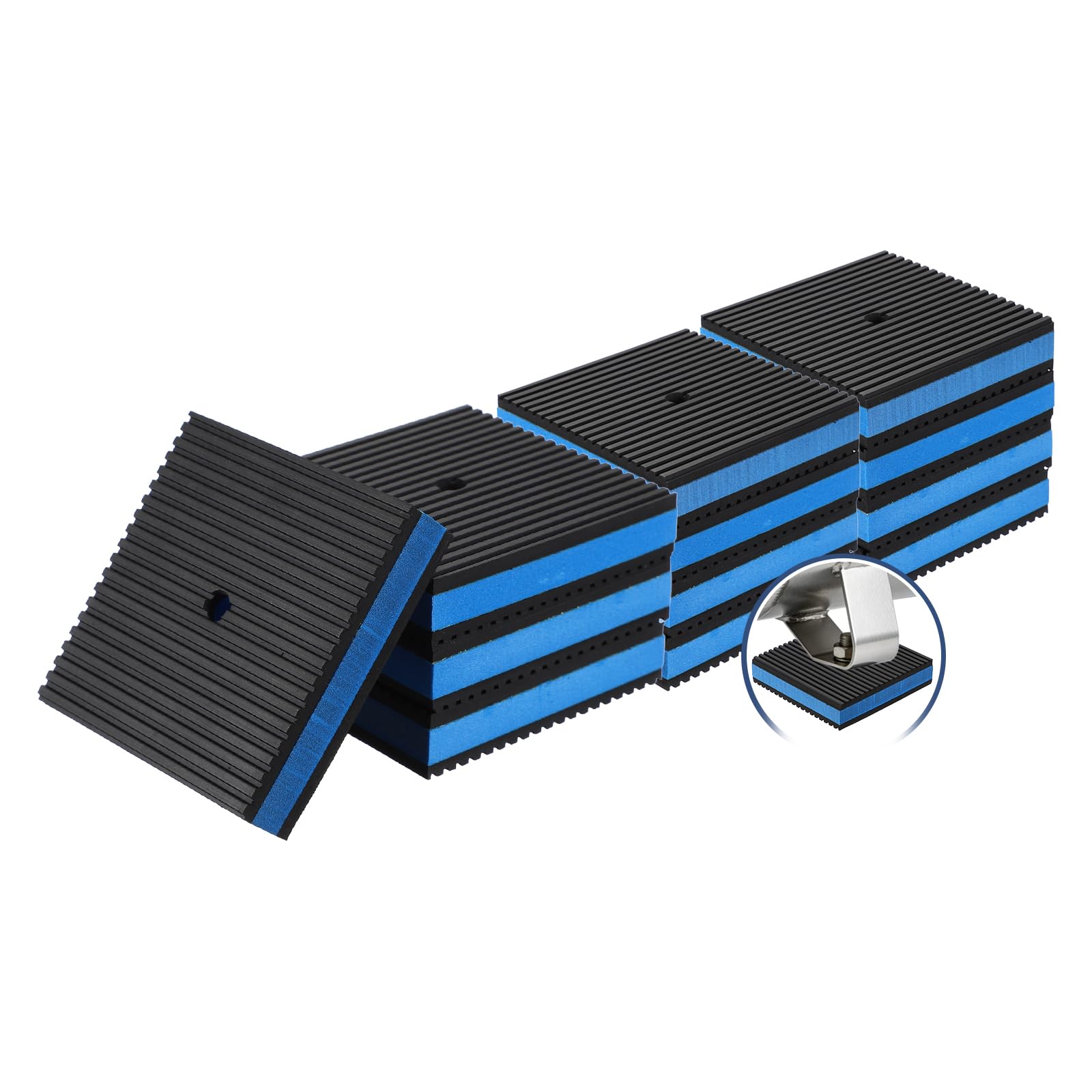 sourcing map 12Pcs Rubber Anti-Vibration Pads 4" x 4" x 7/8" Heavy Duty EVA Vibration Isolation Pads Mats with Pre-Drill Hole for HVAC Washers Compressors Treadmills Air Conditioner โ image 1