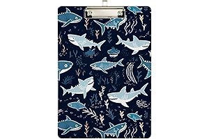 Cartoon Sharks Plastic Clipboard for Work