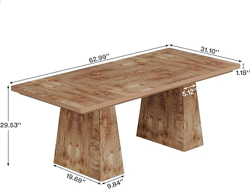 Miniatura 2 de Tribesigns - Escritorio ejecutivo de 63 pulgadas, escritorio grande para computadora de oficina con pedestal doble, estaciones de trabajo modernas y