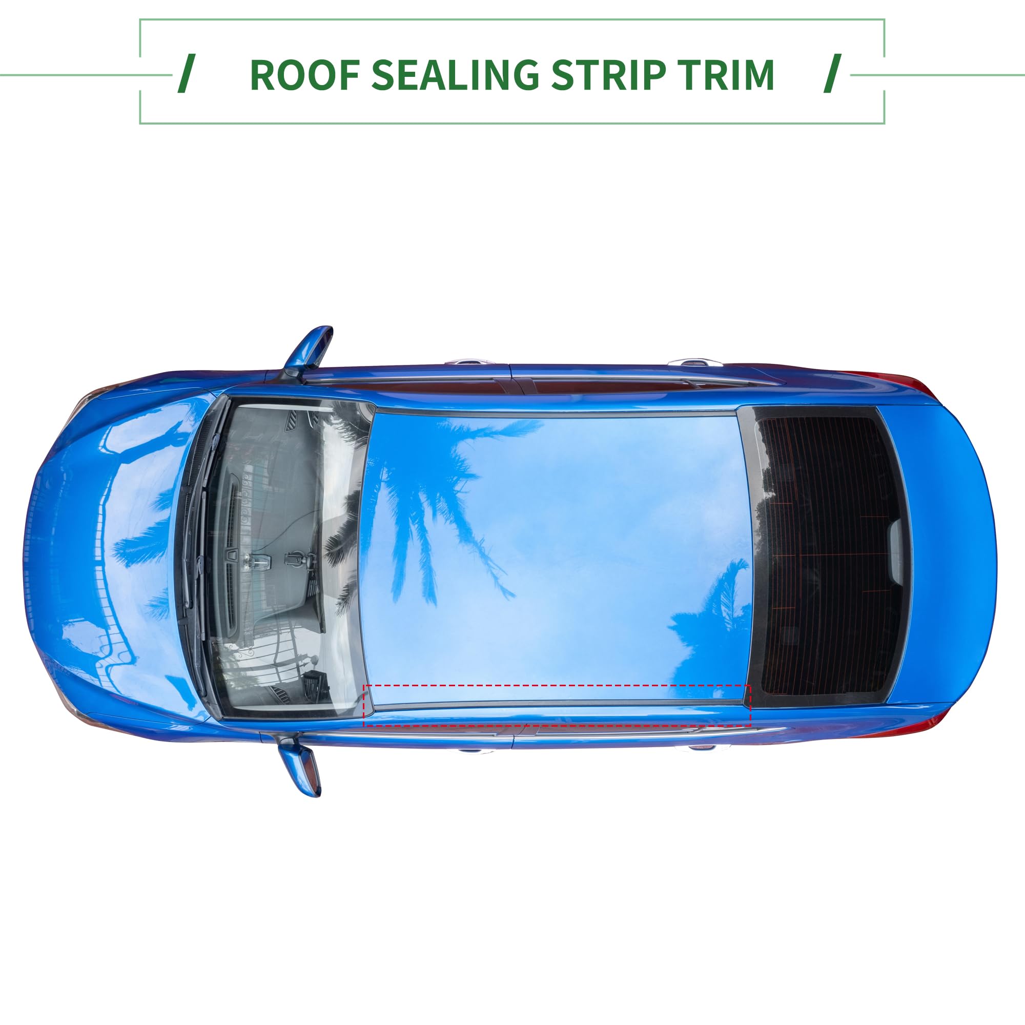 Motoforti Tira De Sellado De Techo Moldura De Sellado De Techo De Toldo Solar Para Toyota Yaris Sedán 2007-2012 Caucho Lado Izquierdo No.7555252140 Negro 1 Pc.