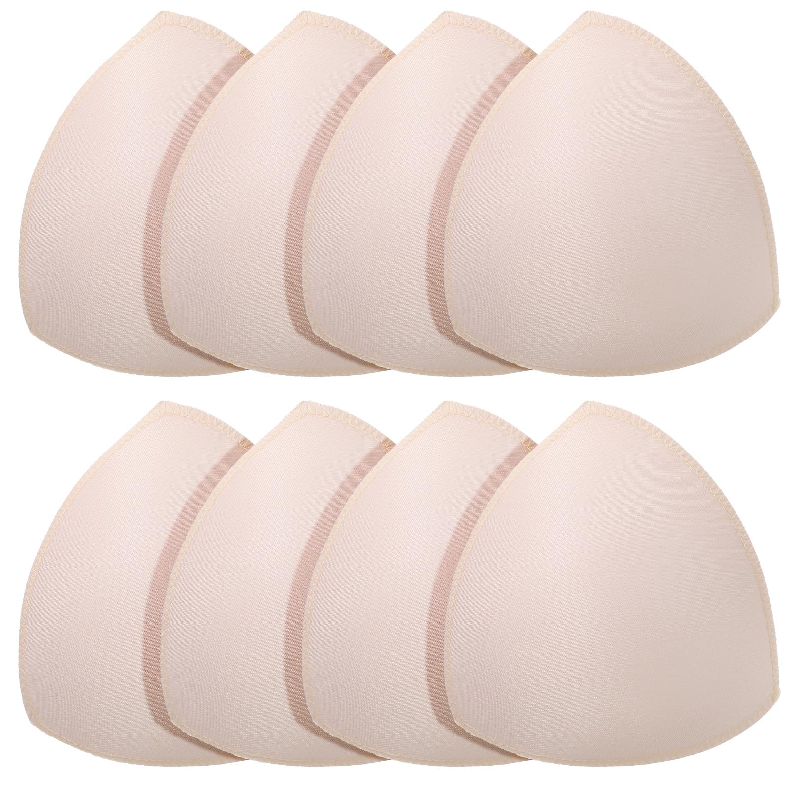 4 Paar Dreieck BH-Einlagen, Atmungsaktive BH Polster Einlagen, Abnehmbare BH Pads Push Up, Kantenvernähte BH Cups zum Einnähen, Silhouette-Verstärker, für Damen Bikini Sport-Bhs Bademode (13*12.5cm)