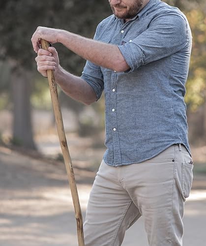 Miniatura 2 de Bastón SE. Bastón de madera natural con diseño floral tallado a mano con mango WS628-55