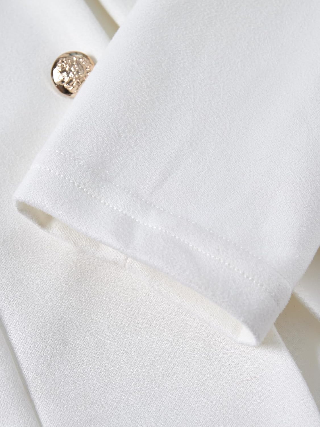 Women's Puff Sleeve Work Jacket Elegant Open Front Crew Neck Business Casual Blazer - Image 5