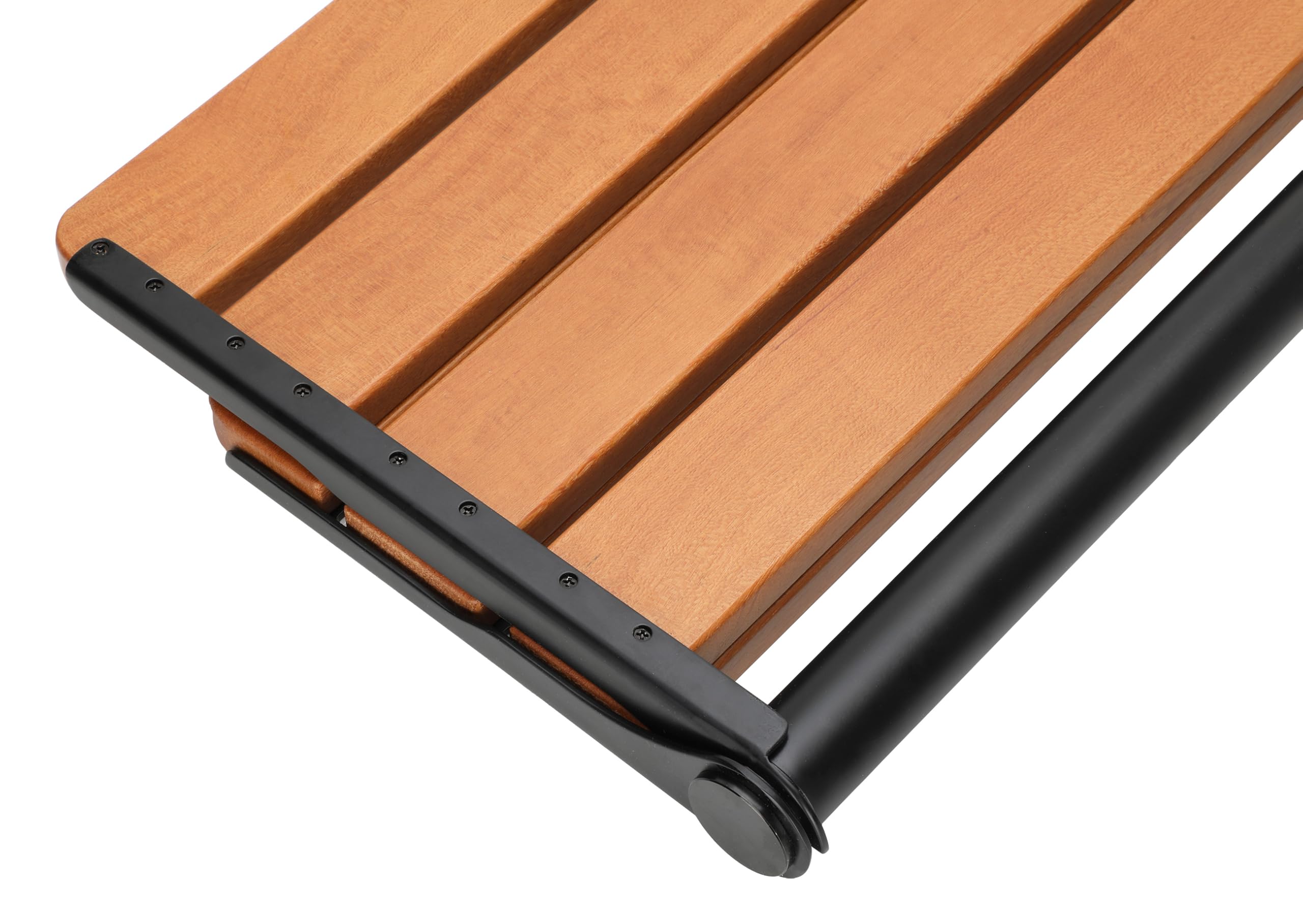 Asiento de ducha plegable de teca de 18 pulgadas, montado en la pared, acero inoxidable | Asientos de ducha Cuidado cuidadoso para tu familia