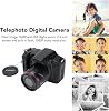 Digitalkamera 4K -Kameras für Fotografie & Video 16 MP WiFi 24 -Zoll -Touchscreen -Vlogging -Kamera für YouTube mit Blitz- Linsenhaube Vorderen und Hinteren Kameras