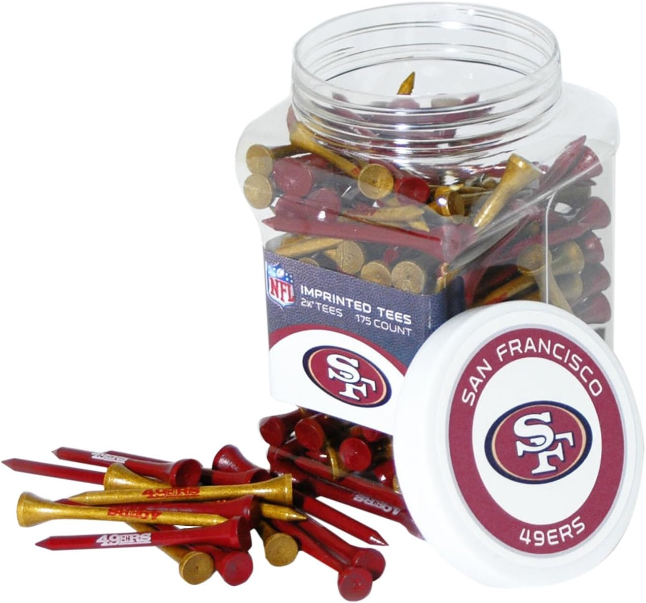 Team Golf NFL Green Bay Packers Jar Of 175 Golf Tees 2-3/4" Golf Tees, 175 Pack, Regulation Size, Multi Team Colors