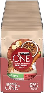 PURINA ONE Mini/Small Active Hundefutter nass für kleine Hunde, reich an Rind & Gemüse, 26er Pack (26 x 85g) product image