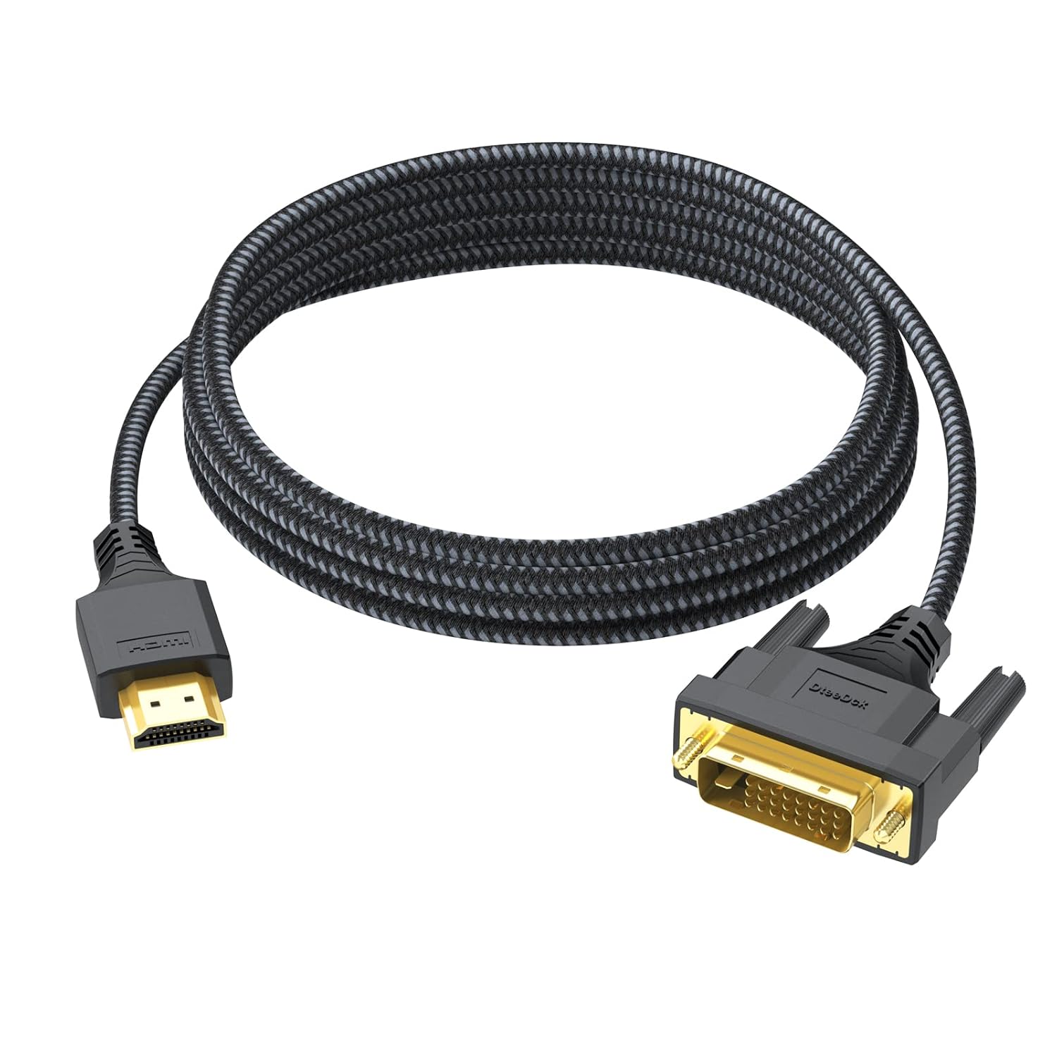 DteeDck DVI to HDMI Cable 6ft, HDMI to DVI Cable Adapter Bidrectional Braided DVI-D to HDMI Cord for Monitor Raspberry Pi Roku Xbox One PS5 Graphics Card Blue-ray, Switch - Black : Electronics