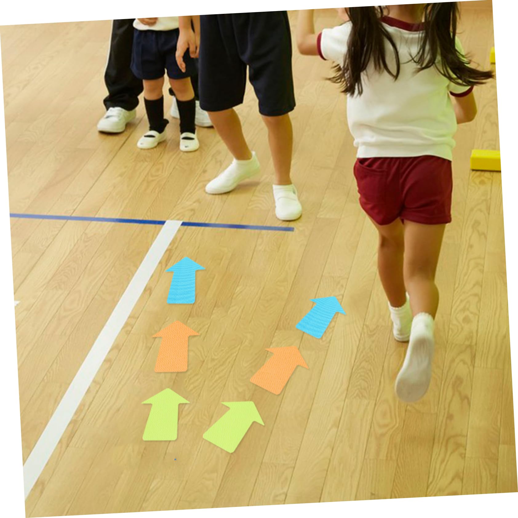 ERINGOGO 24pcs Carpet Markers School Carpet Dots Strips Numbered Markers for Color Classroom Large Floor Dots Squares Marking Poly Vinyl Portable Spot Marker Pads Nylon