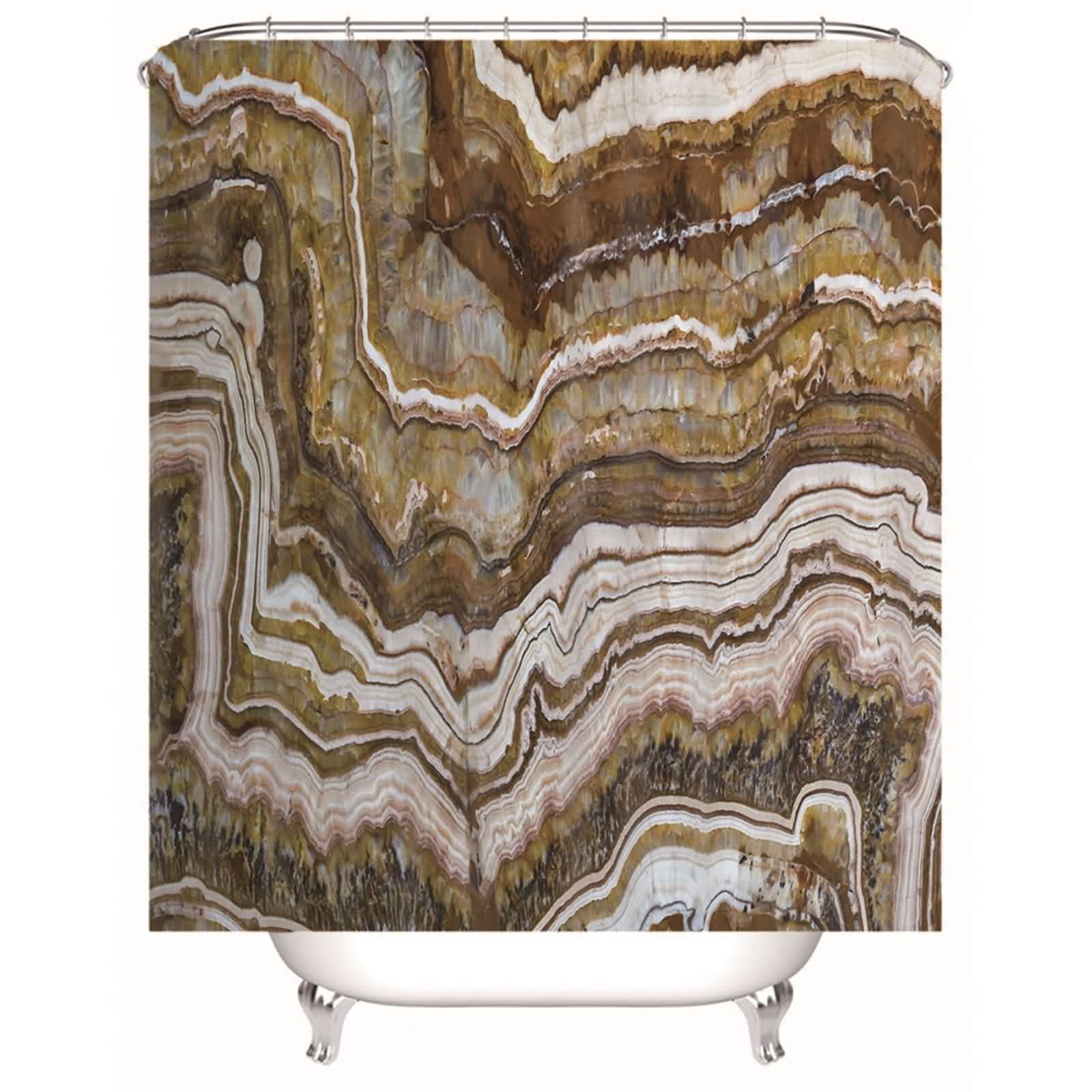 Rideau de douche multicolore à motif marbré pour sublimer votre baignoire familiale