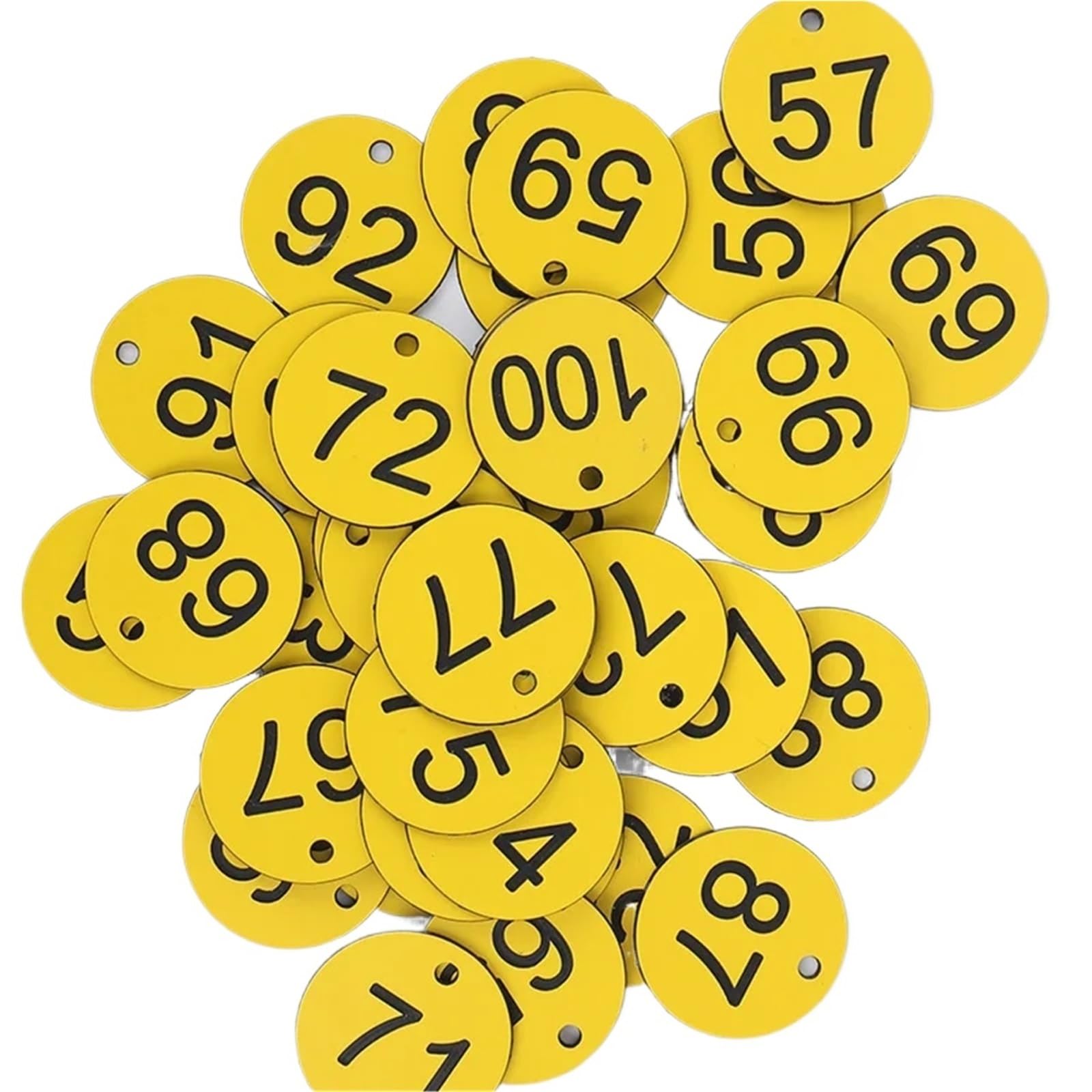 BTYQKZVPM Discs Table Numbers, Round Plastic Engraved Number Tags 100PC 1-100 For Beekeeping Restaurant