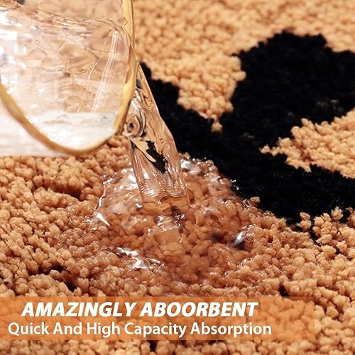 Miniatura 3 de Ankah Tapete para ducha, bañera, baño, antideslizante, absorbente, suave para baño, diseño adorable con imagen de gato, tapete seco, 18 x 26