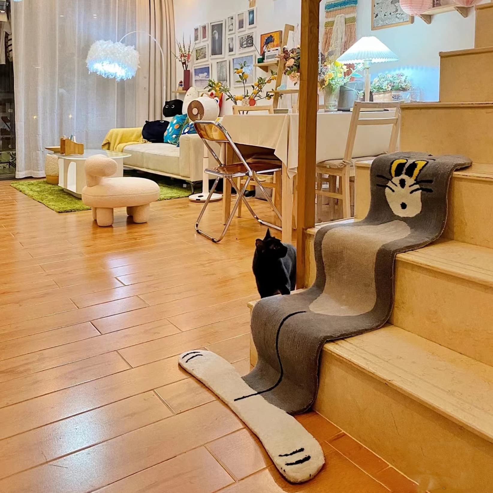 Amazon｜階段マット トムとジェリー 階段カーペット 潰れたトム 面白い 