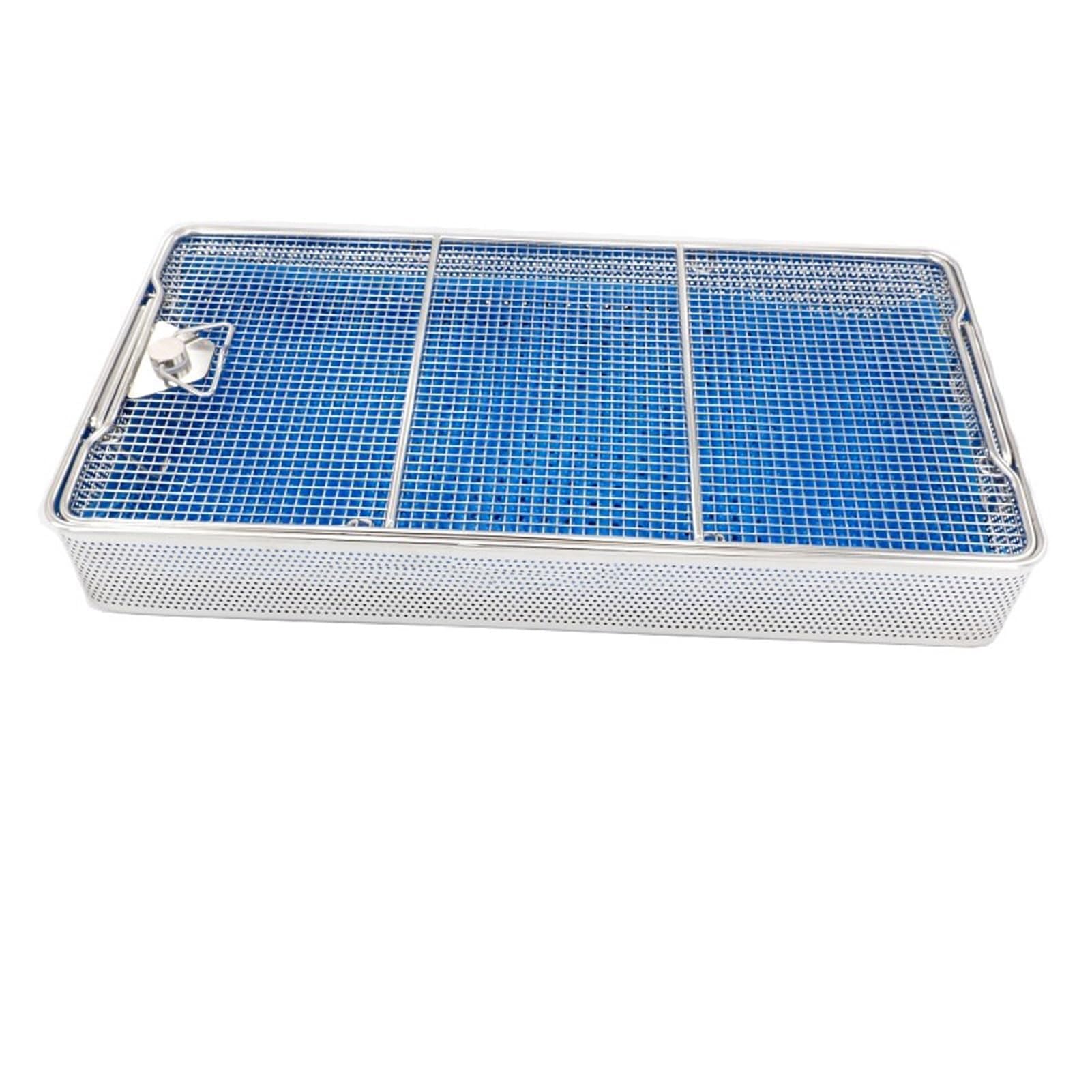 Bandeja de Instrumentos y Cestas Perforadas de Malla, Cesta de limpieza de Desinfección de Instrumentos Médicos Rectangulares, Bandeja de Esterilización, para Hospital, Clínica