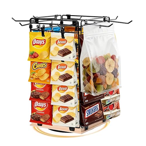 Chip Rack Display Stand, 4 Tiers 32 Clips & 8