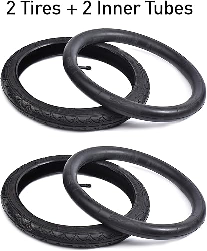 Vista 33 de CALPALMY (2 Sets) 12"/14"/16"/18"/20" Bike Replacement Tires and Inner Tubes for MTB, BMX, Kids Bike - Compatible with RoyalBaby, Joystar, Dynacraft