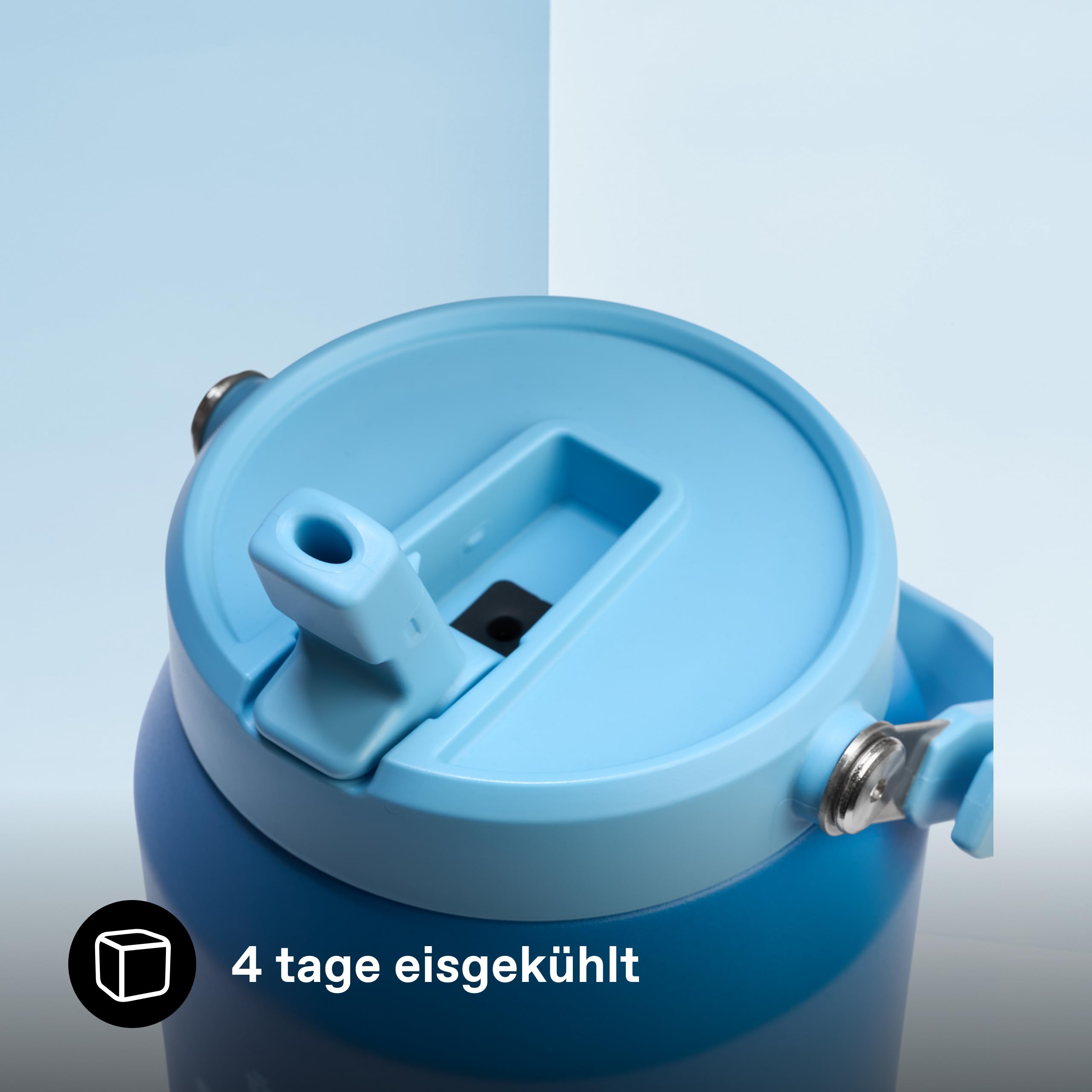 STANLEY 1913 IceFlow Flip Straw Jug 1.9L - Thermobecher Kühlt 20 Stunden - 4 Tage Eisgekühlt - Auslaufsicher - Leicht zu Tragen - Spülmaschinenfest - BPA Frei - Trinkflasche Sport - Azure | Kühlt 20 Std. - 4 Tage eisgekühlt - Auslaufsicher - BPA-frei - Sp
