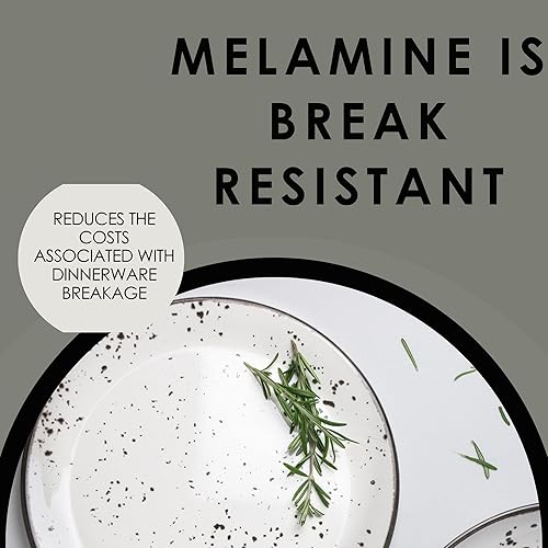 Miniatura 3 de Creations - Platos llanos de melamina, resistentes a la rotura, servicio de alimentos comerciales grado restaurante, humo urbano cupé redondo de 10