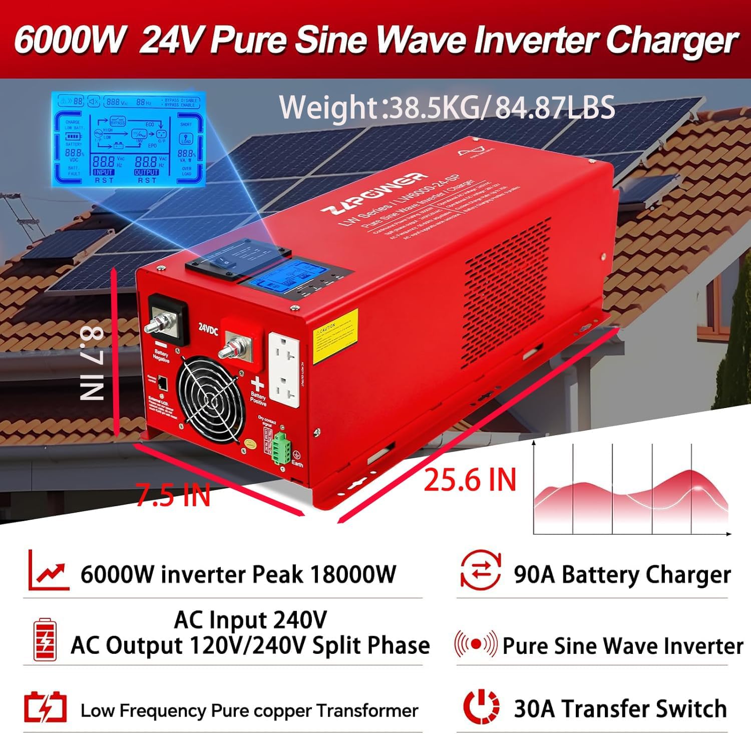 ZLPOWER Inverter Charger Dimensions and Features