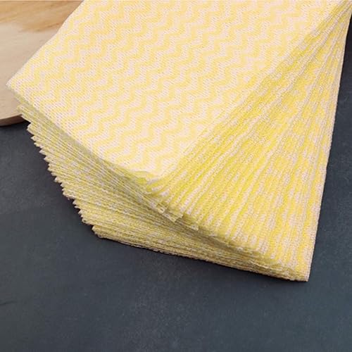 Miniatura 2 de KMAKII Paquete de 80 paños desechables resistentes y reutilizables para cocina, 14 x 21 pulgadas, color amarillo