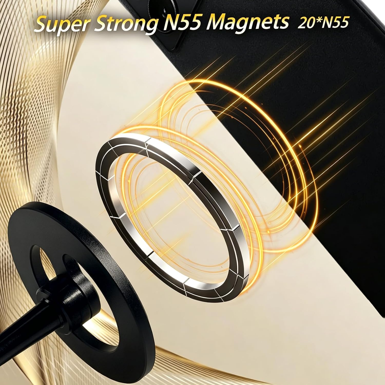 Mercedes-Benz GLE GLS Aluminum Magnetic Cell Phone Mount for 2020-2026 GLS/GLE 350 450 ,2020-2026 GLA/GLB/CLA-class 200 250,2025 2026 G-class G63 G550,360° Rotation OEM Fit No Damage Benz Accessories