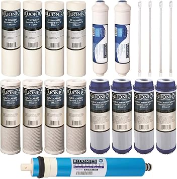 19 pcs Replacement Water Filter Set for our 6 Stage UV Reverse Osmosis System