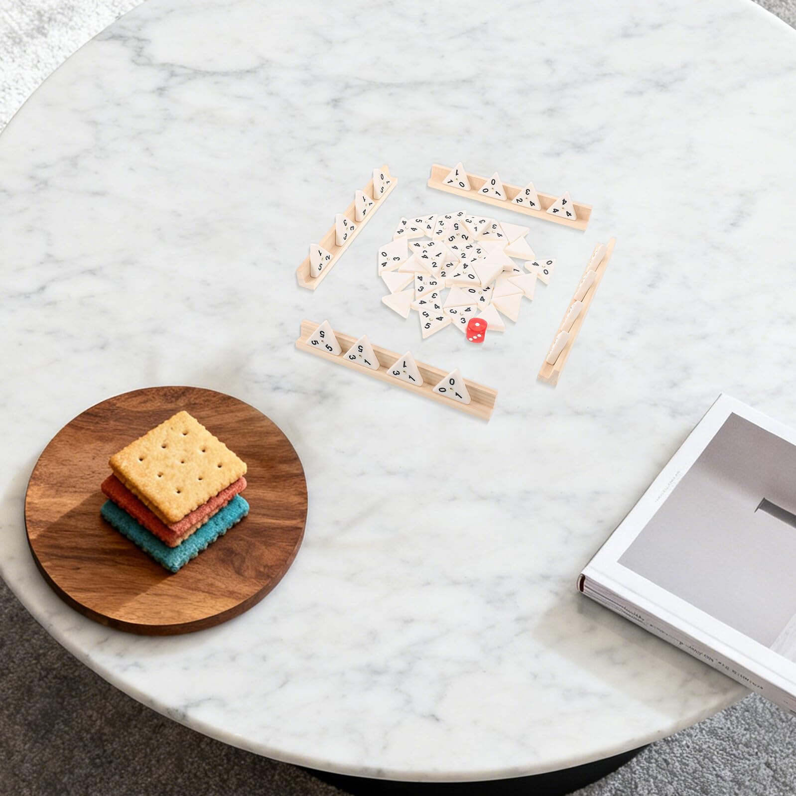 ORFOFE Domino Triangolare in Legno per Tavolo con Custodia da Viaggio Tessere di Gioco da Tavolo per Adulti e Famiglie Set di Domino Portatile per Giochi