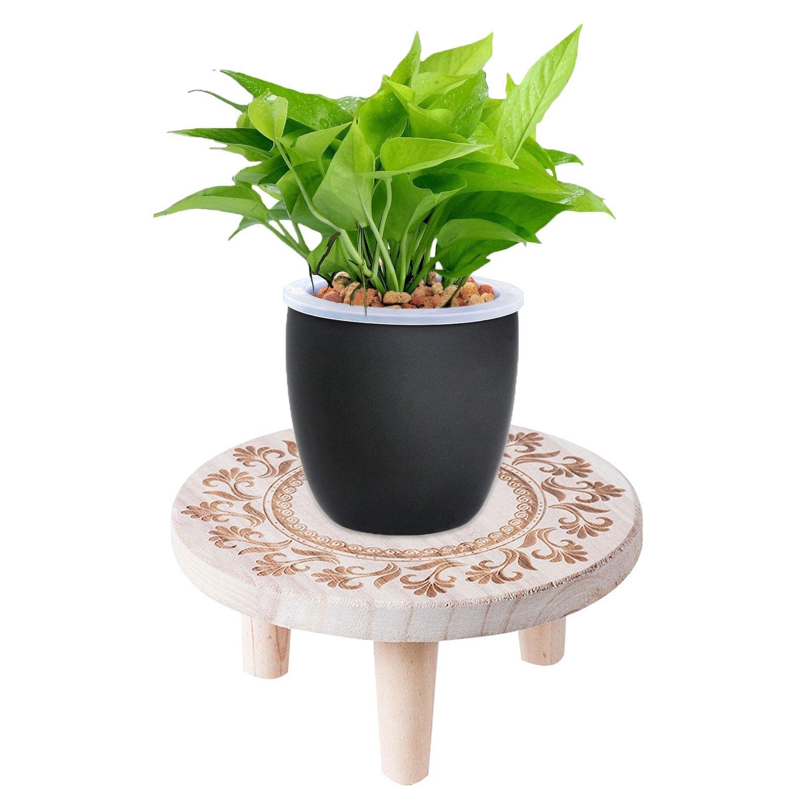 Blumenhocker Holzhocker Klein Echt Pflanzenhocker Teak Kleiner Deko Hocker Blumenhocker Massiv Aus Handarbeit