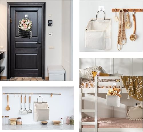 Miniatura 7 de Surblue Bolsa de almacenamiento para colgar en la pared con gancho adhesivo almacenamiento para colgar en el armario para el bolsillo bolsa