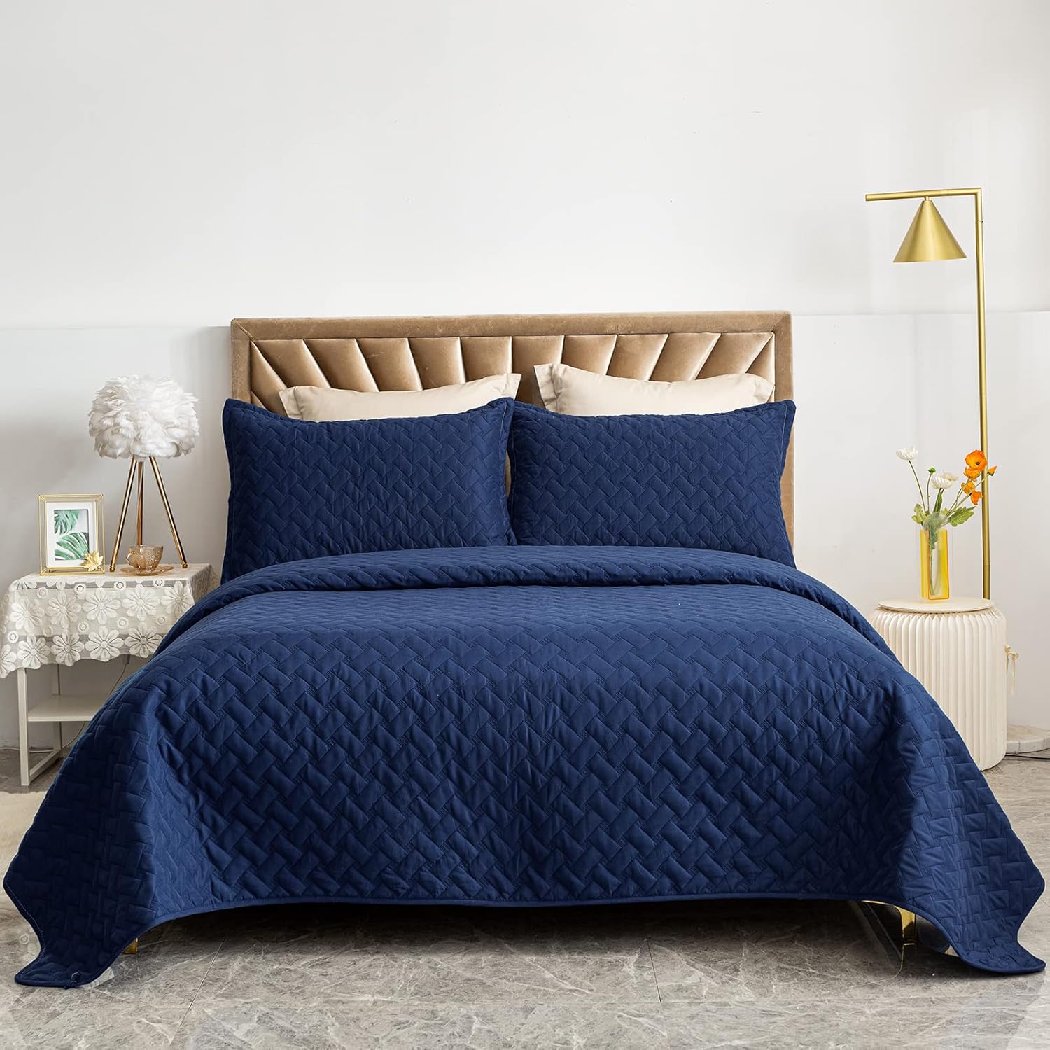 BYBYME 3 Pieces Oversized Quilt Set Bedspread(128"x120